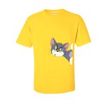 چاپ طرح دلخواه تیشرت گربه تام و جری تیشرت زرد